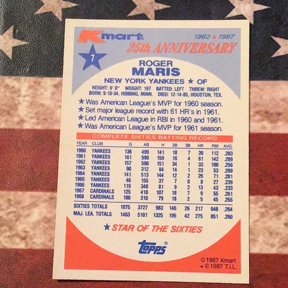 ROGER MARIS BASEBALL CARD - Picture 3 of 4